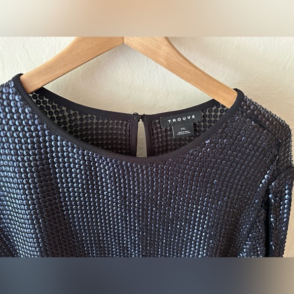 Trouvé navy blue sequin top XXl - Picture 3 of 8